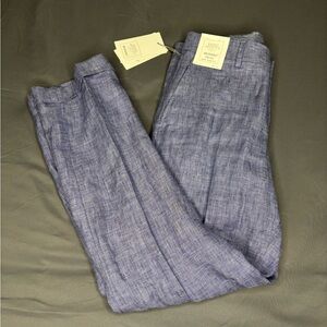 Men’s NWT Murano Baird McNUTT 100% Linen Pants Alex Slim Fit Stretch Blue 29x30